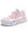 Women's pink check texture color pattern flyknit shoe sneaker 01