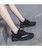 Women's black stripe texture casual flyknit shoe sneaker 03