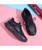 Women's black hollow out letter pattern shoe sneaker 08