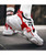 Women's white red pattern print hollow out shoe sneaker 05