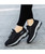 Women's black stripe texture pattern flyknit shoe sneaker 09