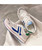 Women's blue striped logo pattern hollow out shoe sneaker 06