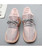 Women's pink texture stripe check casual shoe sneaker 16