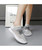 Women's white texture stripe check casual shoe sneaker 08