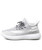 Women's white texture stripe check casual shoe sneaker 16