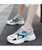 Women's white blue sport print casual shoe sneaker 10