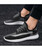 Women's black flyknit texture stripe check casual shoe sneaker 03