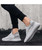 Women's grey flyknit texture stripe check casual shoe sneaker 03