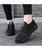 Women's black flyknit label pattern casual shoe sneaker 02