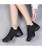 Women's black flyknit stripe texture sport print shoe sneaker 02