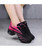 Women's rose red flyknit stripe texture sport print shoe sneaker 07