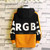 Men's black orange pattern letter print hoodies 02