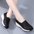 Women's black thread accents slip on rocker bottom sneaker 02