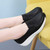 Women's black thread accents slip on rocker bottom sneaker 04