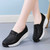 Women's black thread accents slip on rocker bottom sneaker 05
