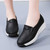 Women's black thread accents slip on rocker bottom sneaker 07