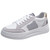 Women's white grey pattern & letter print lace up shoe sneaker 01