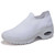 Women's white stripe slip on double rocker bottom sneaker 01