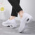 Women's white stripe slip on double rocker bottom sneaker 04