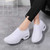 Women's white stripe slip on double rocker bottom sneaker 05