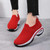 Women's red stripe slip on double rocker bottom sneaker 02