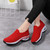 Women's red stripe slip on double rocker bottom sneaker 03