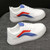 Women's white blue color stripe shoe sneaker 05