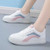 Women's white pink color stripe shoe sneaker 03