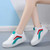 Women's white green color stripe shoe sneaker 02