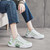 Women's white green camo pattern casual shoe sneaker 03