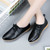 Women's black simple plain lace up dress shoe 02