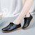 Women's black simple plain lace up dress shoe 03