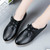 Women's black simple plain lace up dress shoe 05