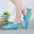 Women's skyblue simple plain lace up dress shoe 02