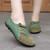 Women's green splicing style lace from side casual shoe 05