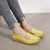 Women's yellow double buckle strap slip on shoe loafer 05