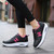 Women's black pink H pattern rocker bottom shoe sneaker 05