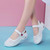 Women's white hollow out low cut floral velcro slip on shoe 05