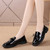 Women's black tassel penny patent slip on shoe loafer 03