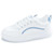 Women's white blue stripe lace up shoe sneaker 01