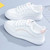 Women's white pink stripe lace up shoe sneaker 02