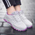 Women's grey pattern shape flyknit sport shoe sneaker 02