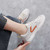 Women's white orange stripe lace up shoe sneaker 02