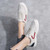 Women's white red stripe lace up shoe sneaker 02