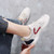 Women's white red stripe lace up shoe sneaker 05