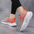 Women's grey orange stripe flyknit sport shoe sneaker 05