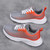 Women's grey orange stripe flyknit sport shoe sneaker 06