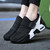 Women's black white casual velcro slip on shoe sneaker 05 Women's black white casual velcro slip on shoe sneaker 05
