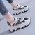 Women's white black casual pattern label sport shoe sneaker 04