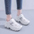 Women's white grey casual pattern label sport shoe sneaker 03